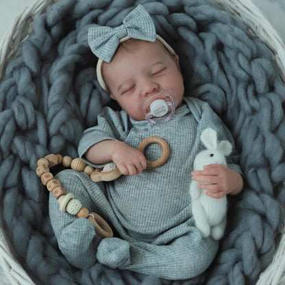 18 Inches Lifelike Closed Eyes Levi Reborn Doll With Headband
