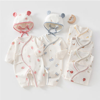 Cotton Printed Bodysuit and Hat 2-Piece Set for 18-22 Inches Reborn Dolls