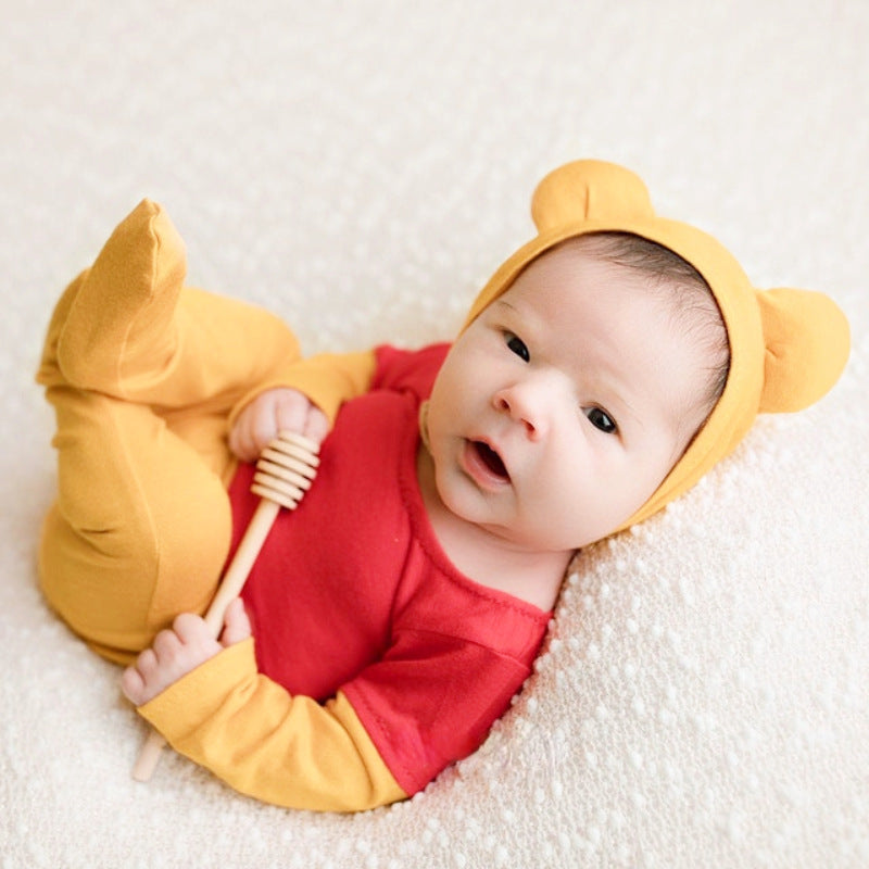 Bear Bonnet and Pajama 2-Piece Set for 18-20 Inches Dolls