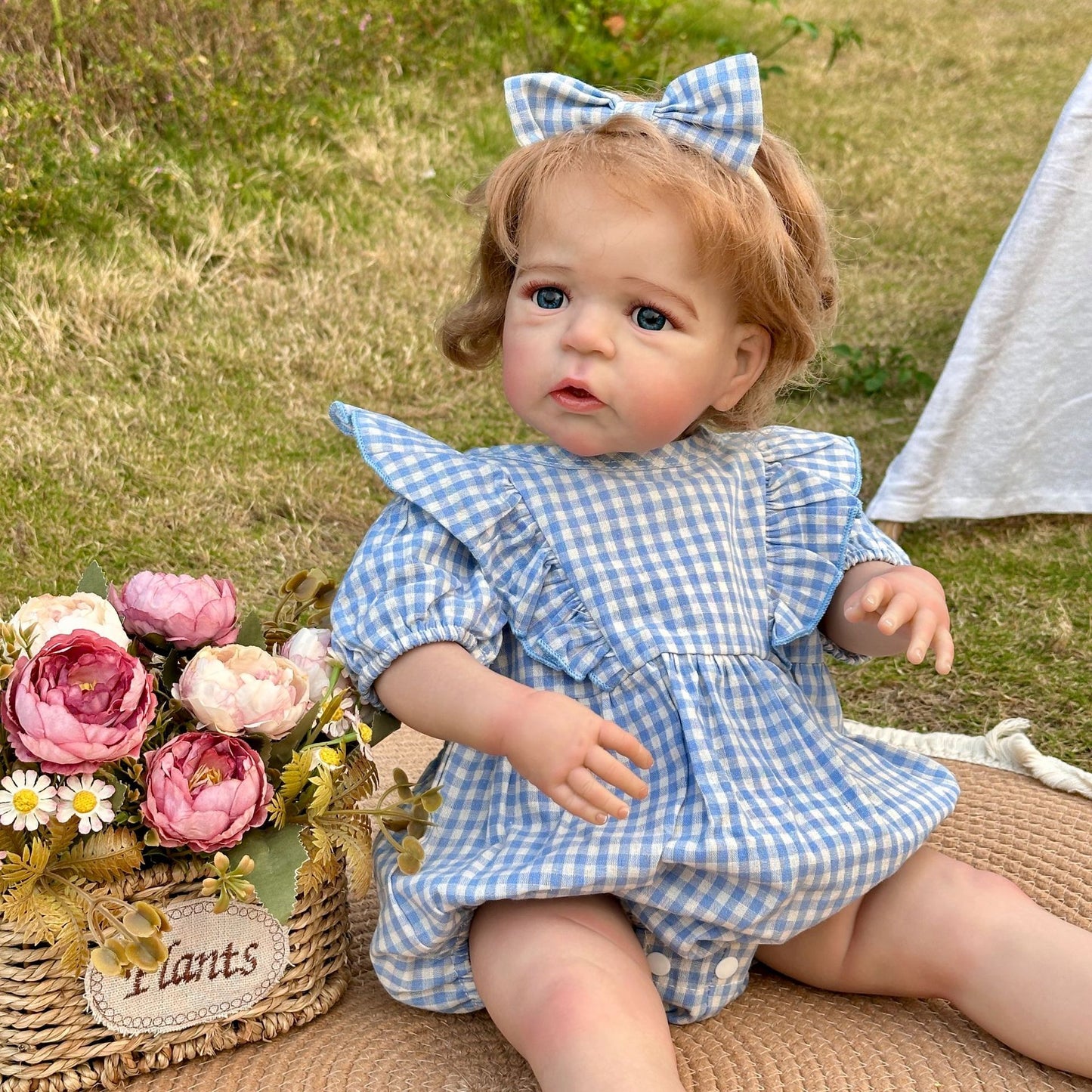 24 Inches Open Eyes Blonde Hair Reborn Baby-Sandie