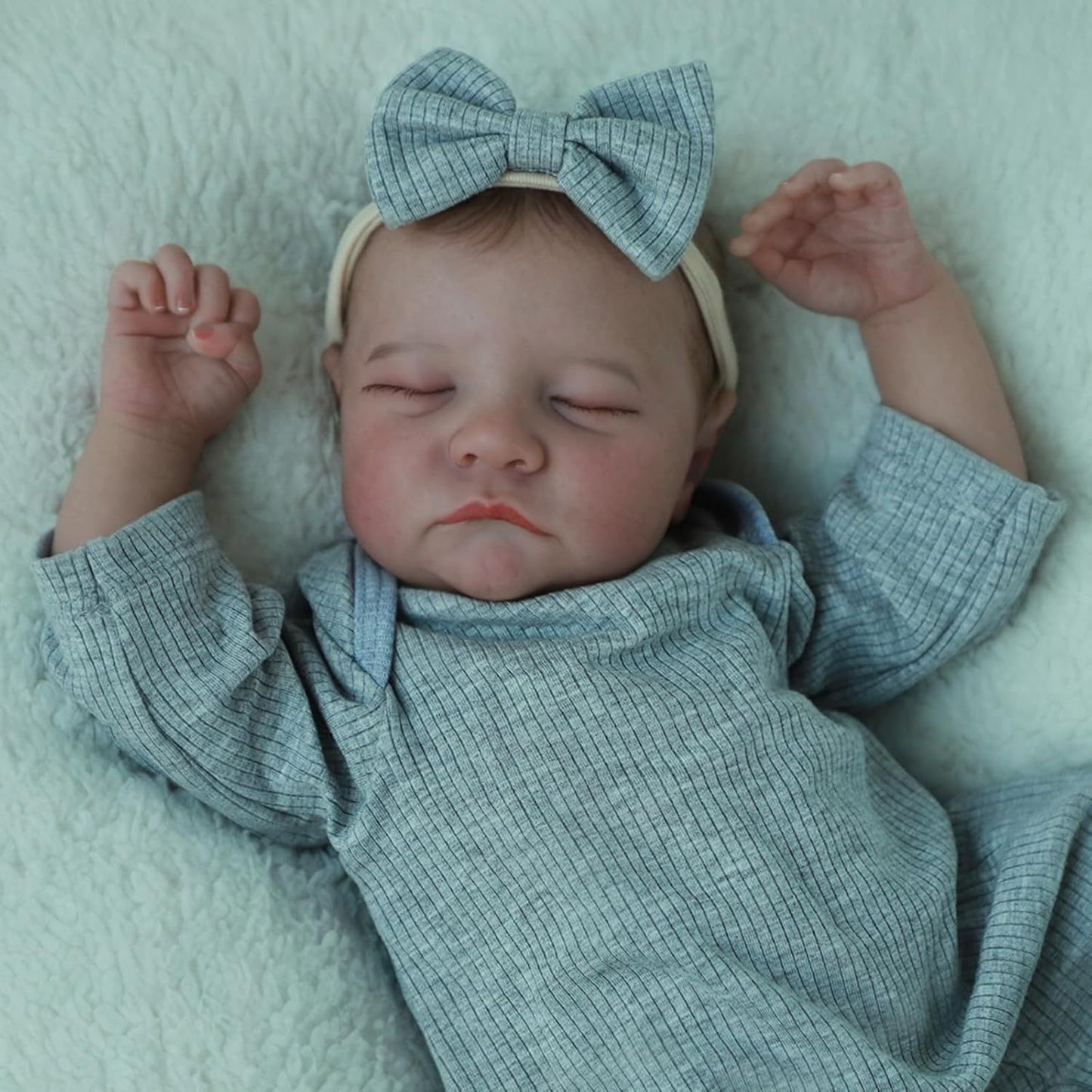 18 Inches Lifelike Closed Eyes Levi Reborn Doll With Headband