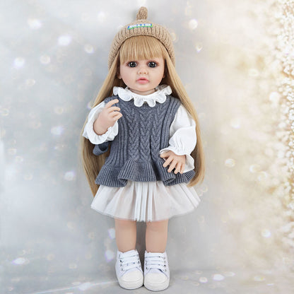 22 Inches Open Eyes Long Hair Reborn Baby Girls -Betty