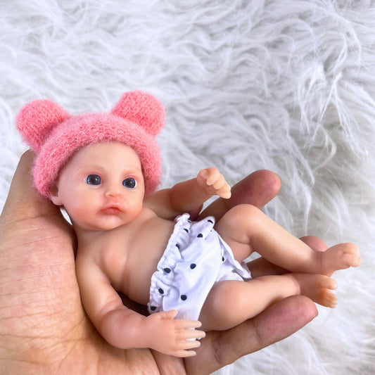 6 inches Blue Eyes Full Silicone Mini Reborn Doll Girl-Meadow