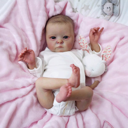 40cm Realistic Open Eyes Reborn Doll Tink In White Clothes