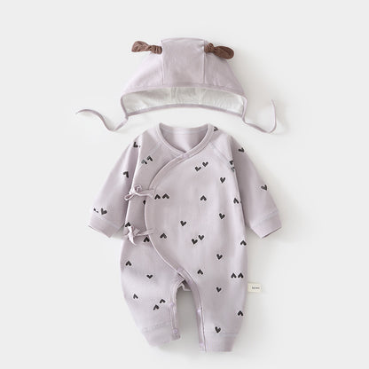 Printed Bodysuit and Hat 2-Piece Set for 18-22 Inches Reborn Dolls