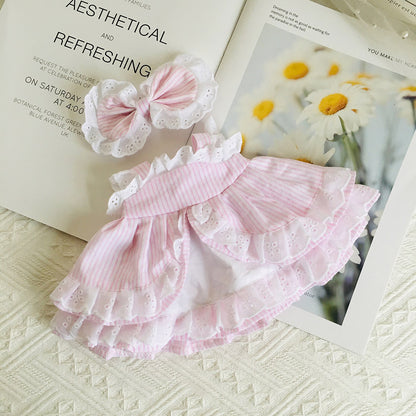 Cute Lace Floral Dress and Hair Clip 2-Piece Set for 30cm Dolls
