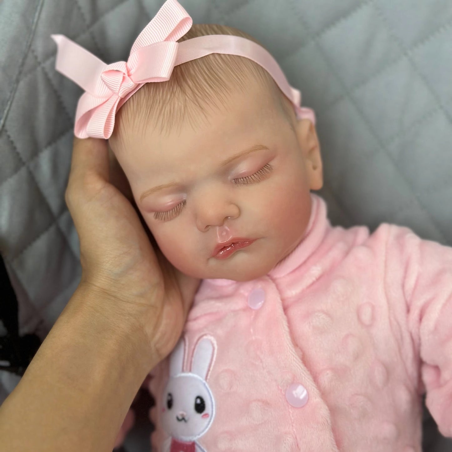 48cm Lifelike Soft Body Sam Reborn Doll In Pink Clothes