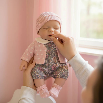 30cm Openable Mouth Full Silicone Pascale Reborn Doll Girl In Pink Clothes