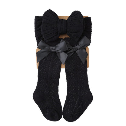 Bow Headband and Socks 2-piece Set for 17-24 Inches Dolls