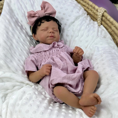 48cm Cute Setlla Dark Skin Asleep Reborn Baby Girl-Pascale