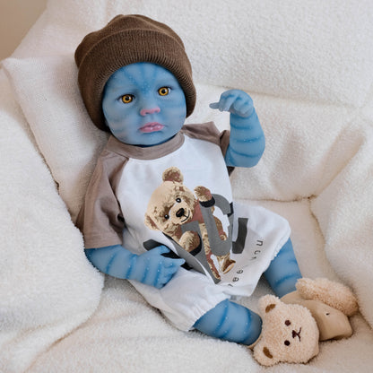 19 Inches Open Eyes Loulou reborn Baby Avatar In Bear Outfits