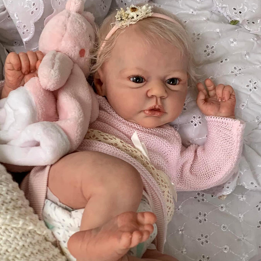 19 Inches Twins Reborn Dolls With Open Eyes And Short Blonde Hair