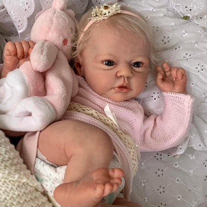 19 Inches Twins Reborn Dolls With Open Eyes And Short Blonde Hair