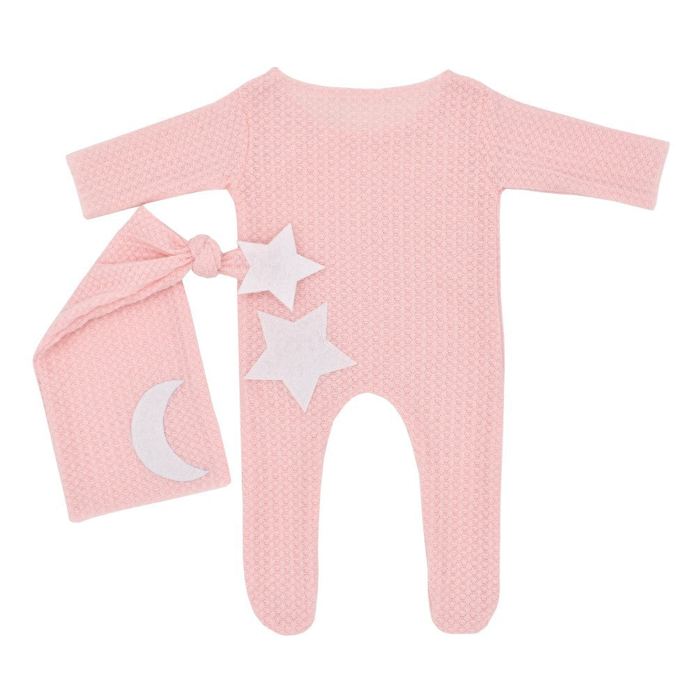 Star and Moon Knitted Bodysuit and Hat Two-Piece Set for 18-20 Inches Dolls