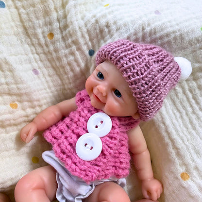 6 Inch Open Eyes Full Silicone Mini Vivienne Reborn Dolls Triplets