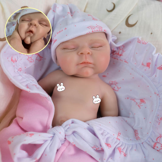 30cm Full Silicone Close Eyes Peaches Reborn Baby Girl