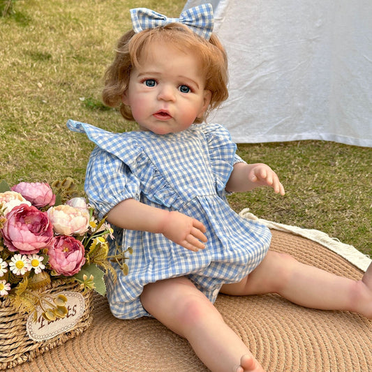 24 Inches Open Eyes Blonde Hair Reborn Baby-Sandie