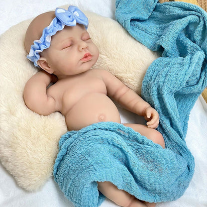 30cm Lifelike Full Silicone Asleep Reborn Doll Girl-Loulou