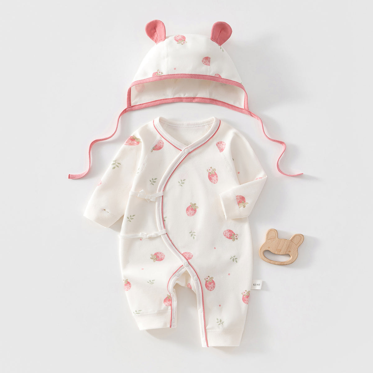 Cotton Printed Bodysuit and Hat 2-Piece Set for 18-22 Inches Reborn Dolls