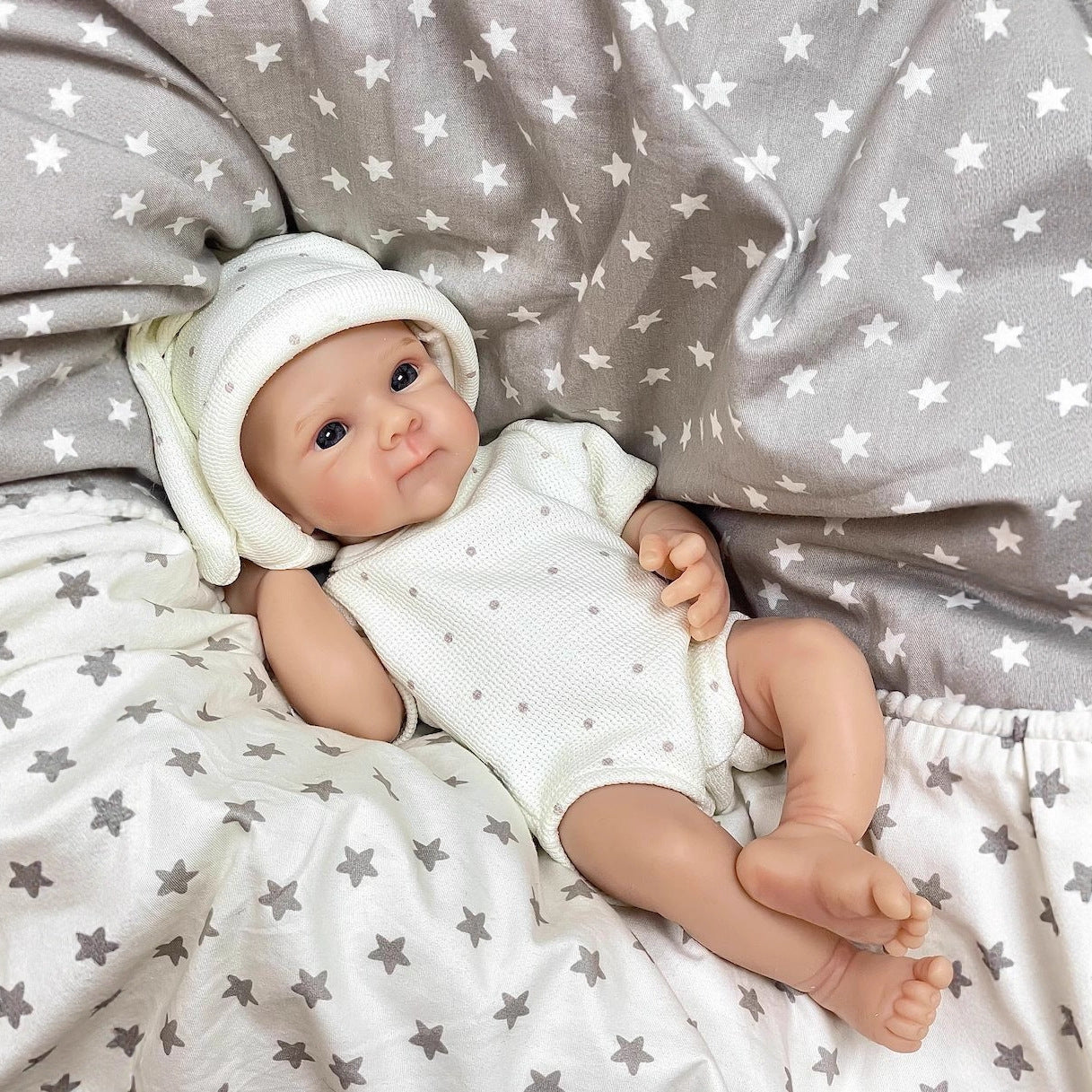 30cm Soft Full Silicone Blue Eyes Reborn Doll - Bettie
