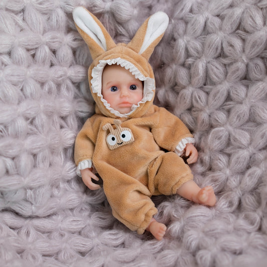 6 Inch Open Eyes Mini Silicone Reborn Doll Girl-Loulou
