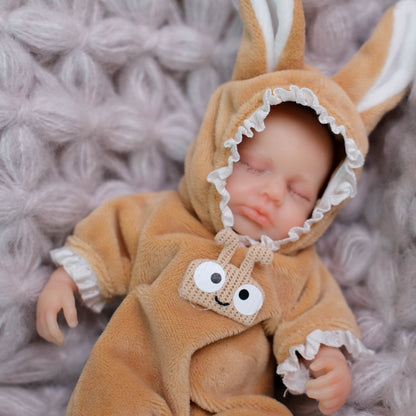6 Inch Closed Eyes Mini Silicone Reborn Doll Girl-Loulou