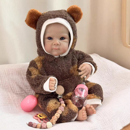 50cm Open Eyes Soft Body Cuddly Reborn Baby In Plush bodysuit-Bettie