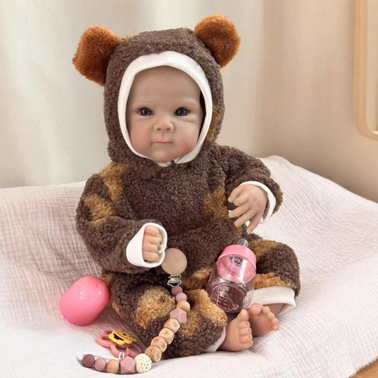 50cm Open Eyes Soft Body Cuddly Reborn Baby In Plush bodysuit-Bettie