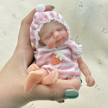 6 Inch Closed Eyes Mini Silicone Reborn Doll Girl-Pascale