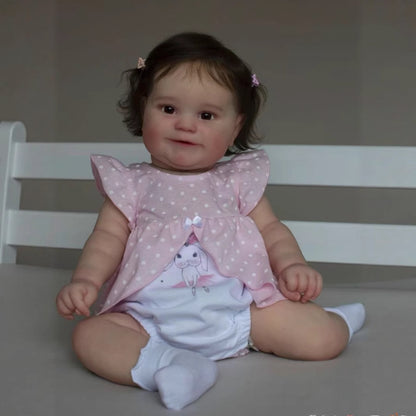 50cm/60cm Carol Open Eyes Maddie Reborn Dolls Girls In Pink Dress