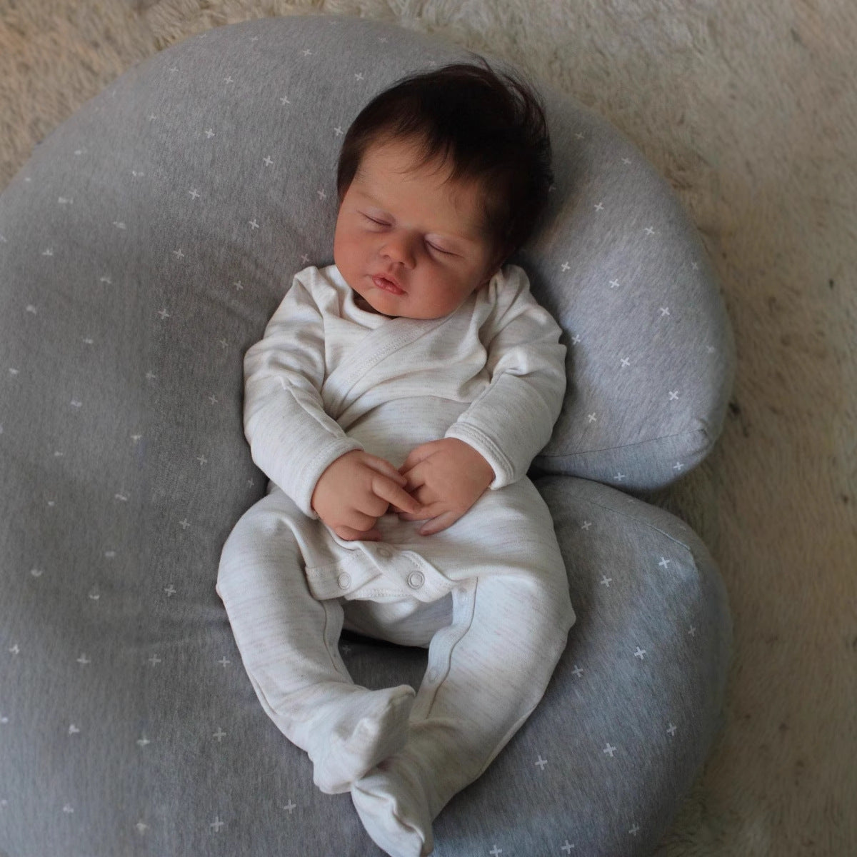 19 Inches Lifelike Closed Eyes Soft Body Reborn Doll-Zain