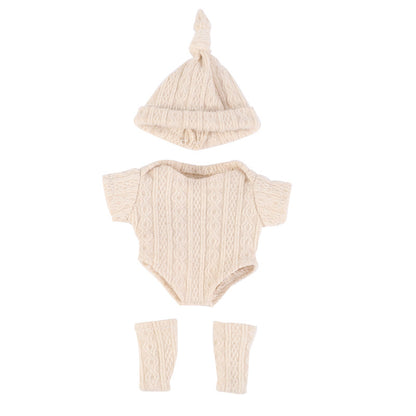 Solid Color Bodysuits, Hat and Socks 3-Piece Set for 20cm Dolls