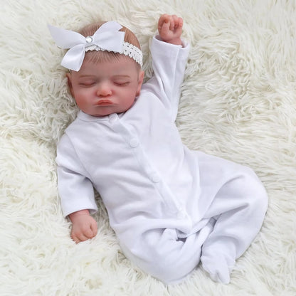 48cm Lifelike Soft Body Rosalie Reborn Doll In White Clothes