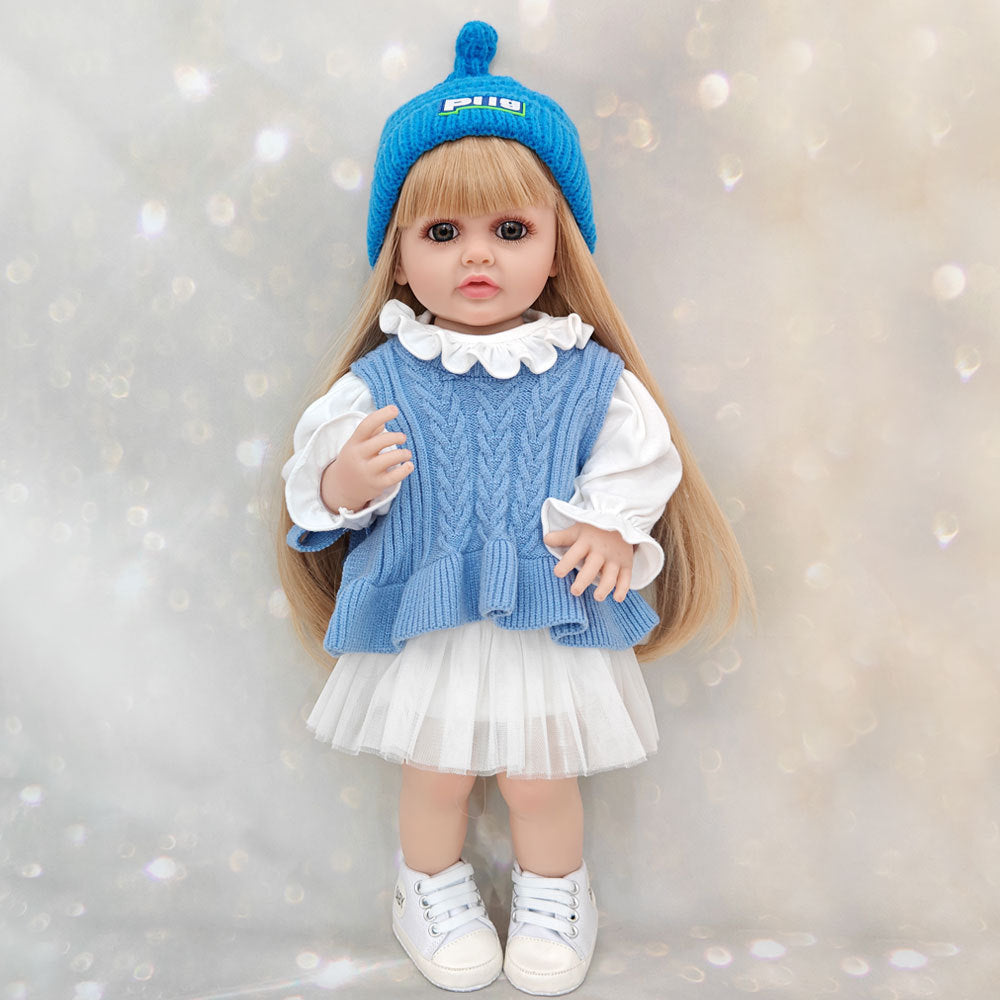 22 Inches Open Eyes Long Hair Reborn Baby Girls -Betty