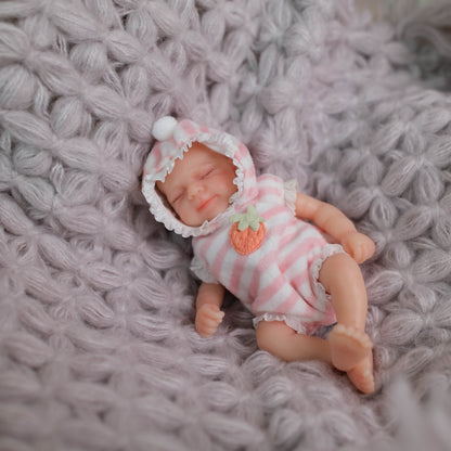 6 Inch Closed Eyes Mini Silicone Reborn Doll Girl-Pascale