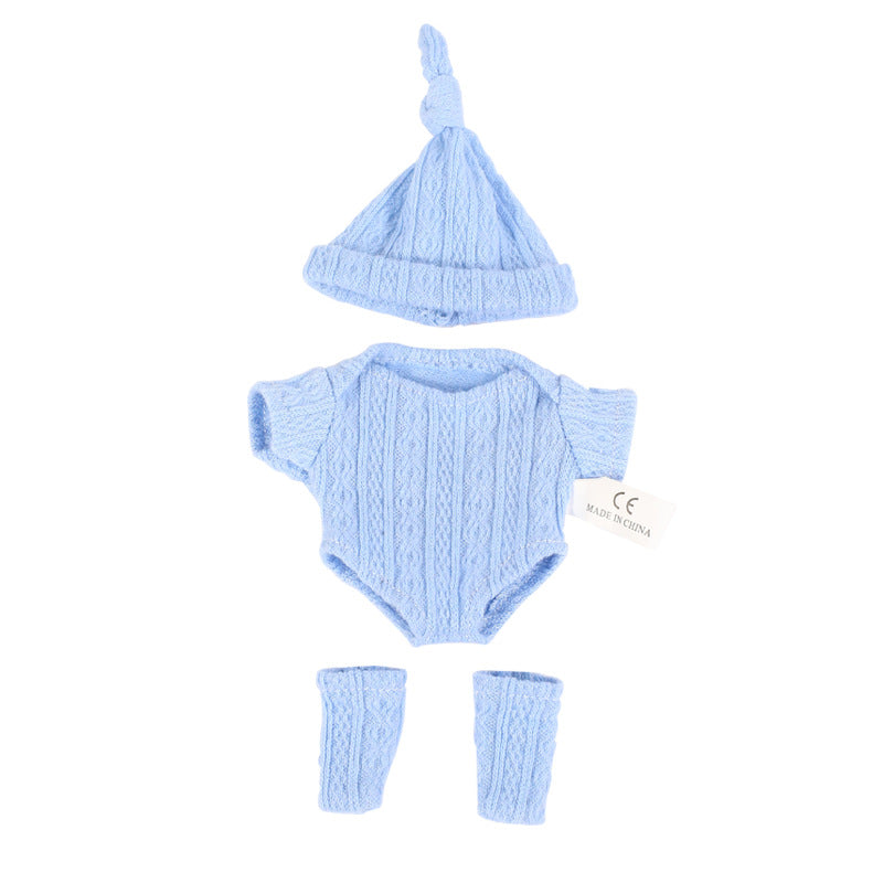 Solid Color Bodysuits, Hat and Socks 3-Piece Set for 20cm Dolls