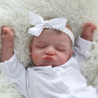 48cm Lifelike Soft Body Rosalie Reborn Doll In White Clothes
