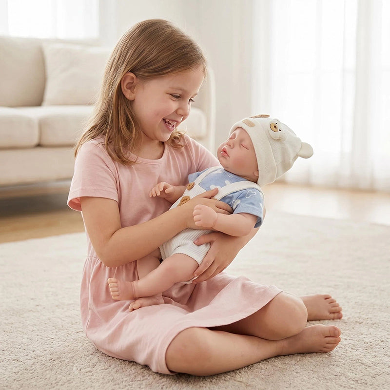 30cm Full Silicone Loulou Reborn Baby Girl In Little Bear Outfits