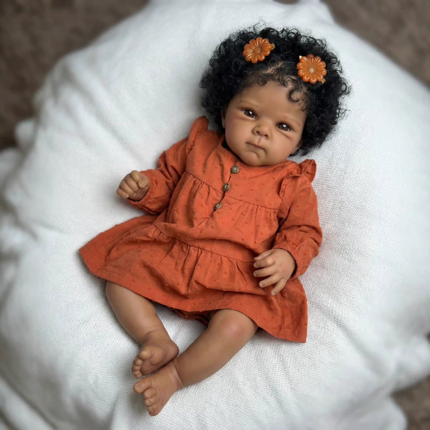 18 Inches Soft Touch Dark Skin Cuddly Reborn Doll-Bettie