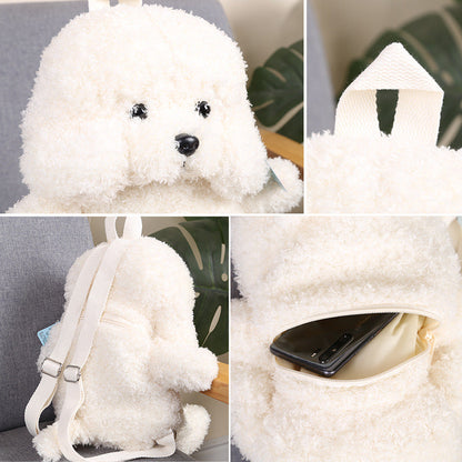 Simulation plush teddy dog backpack