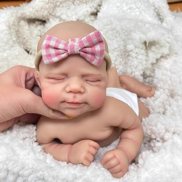 30cm Lifelike Full Silicone Closed Eyes Reborn Doll Girl Pascale
