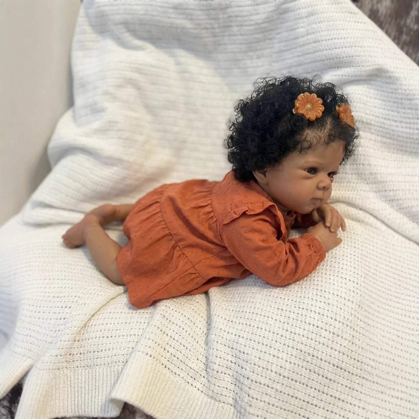 18 Inches Soft Touch Dark Skin Cuddly Reborn Doll-Bettie