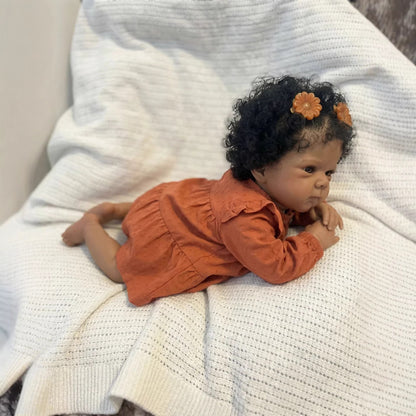 18 Inches Soft Touch Dark Skin Cuddly Reborn Doll-Bettie