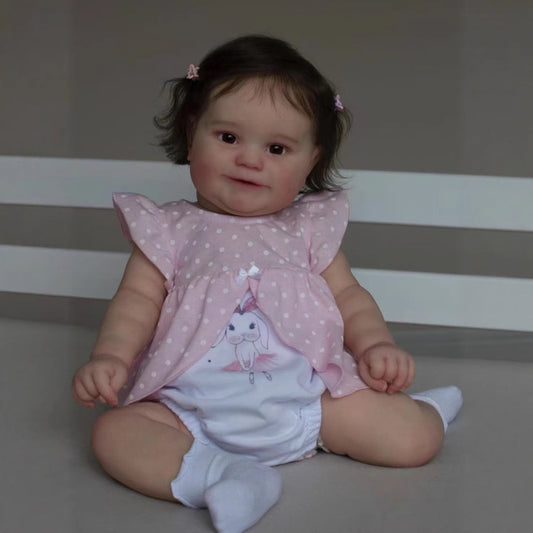 50cm/60cm Carol Open Eyes Maddie Reborn Dolls Girls In Pink Dress