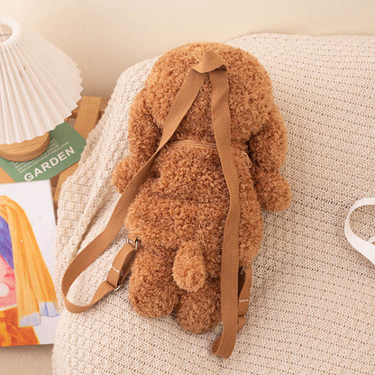 Simulation plush teddy dog backpack