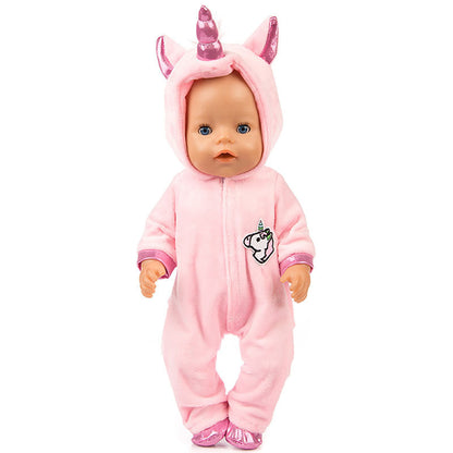 17-18 Inches Cartoon Unicorn Reborn Doll Clothes(Only Clothes, no doll)