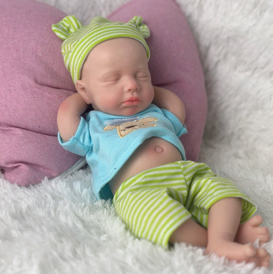 30cm Soft Full Silicone Closed Eyes Reborn Doll Boy-Loulou