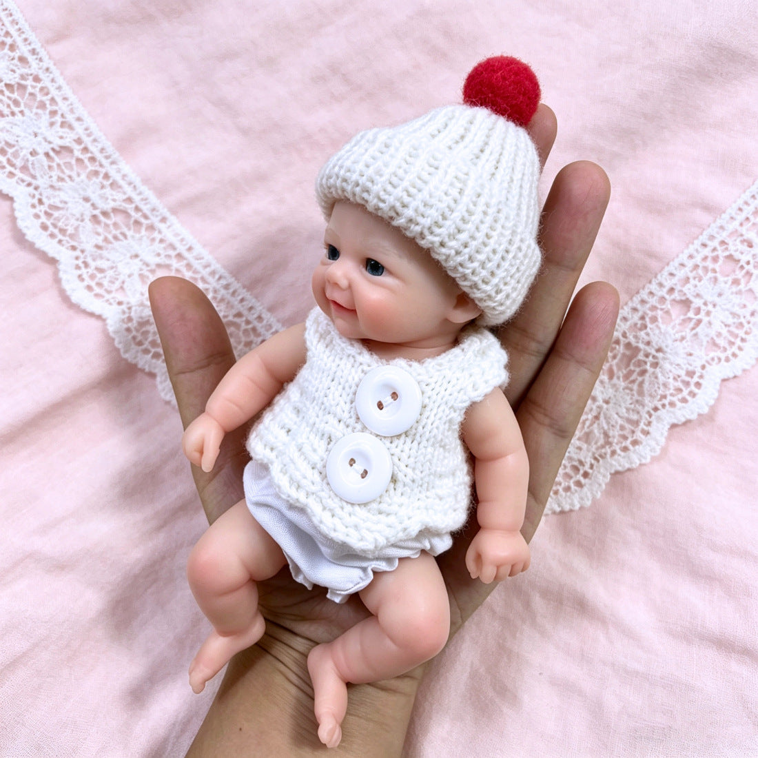 6 Inch Open Eyes Full Silicone Mini Vivienne Reborn Dolls Triplets