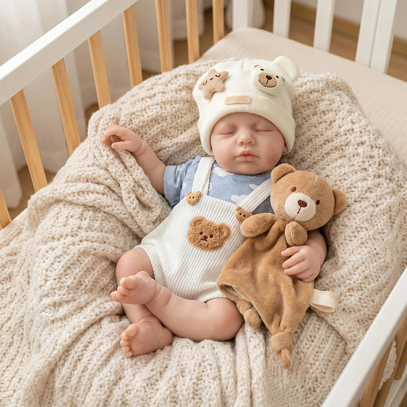 30cm Full Silicone Loulou Reborn Baby Girl In Little Bear Outfits
