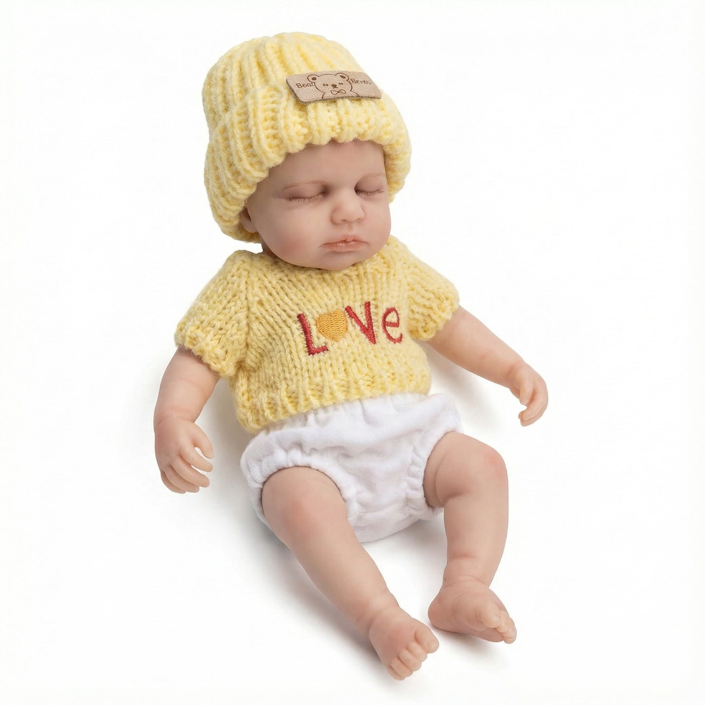 20cm Full Silicone Loulou Reborn Baby Girl In Yellow Sweater